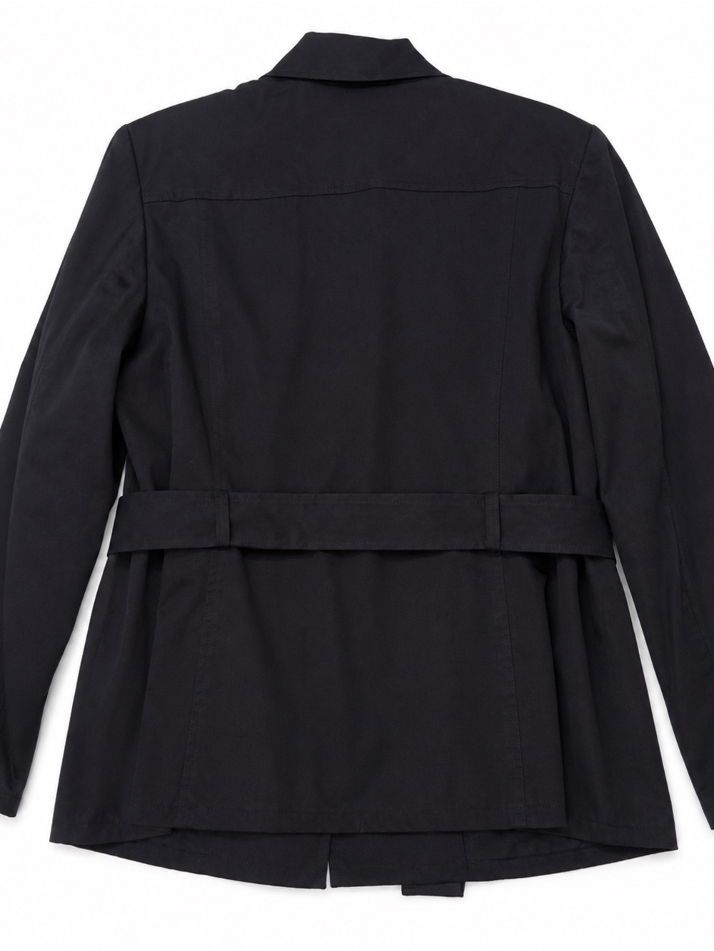 Ann Klein 16W Black Stretch Skirt Suit Career Jacket Pencil Skirt Cotton Blend - Picture 5 of 7